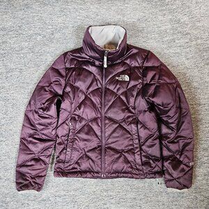 The North Face Women's Plum Purple 550 Goose Down Quilted Puffer Jacket XS
